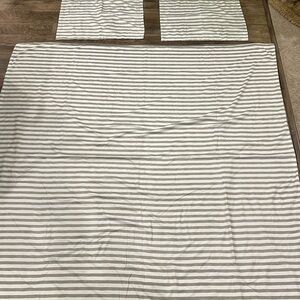 Striped Gray Duvet Cover Set